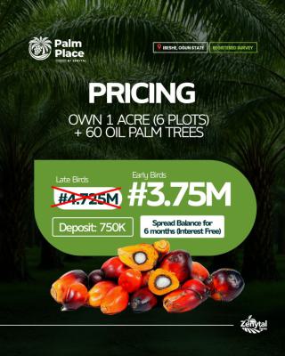 for Those Who Love The Smell of Agric and Palm Produce Money, Palm Place, Ibeshe, Ijebu Ode, Ogun, Commercial Land for Sale