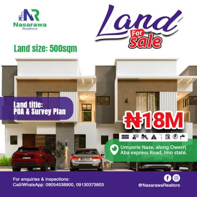 500sqm Residential Plot New in The Market, Umuorie Naze, Owerri-north Imo State Nigeria, Owerri North, Imo, Residential Land for Sale