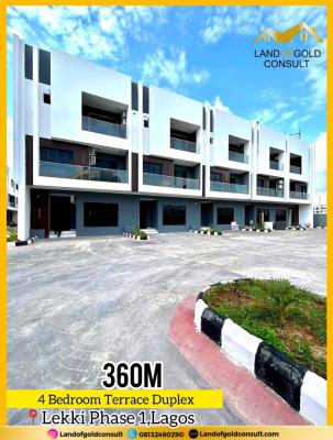 Fully Service 4 Bedroom Terrace Duplex +children Playground & Pool, Lekki Phase 1, Lekki, Lagos, Terraced Duplex for Sale