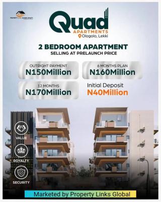 2 Bedroom Beautiful Apartment with Well-laid Road Network, Quad Apartments for Sale at Ologolo, Lekki, Lagos, Flat / Apartment for Sale