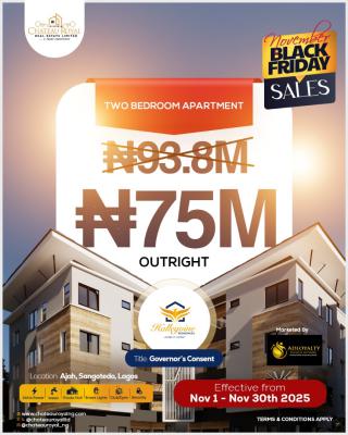 November Halleyvine Black Friday, Off Monastery Road 25m Discount Black Friday, Sangotedo, Ajah, Lagos, Flat / Apartment for Sale