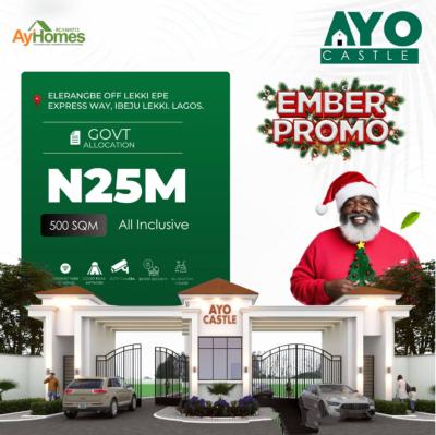 Land with Government Allocation, Ayo Castle Estate Situated at Elerangbe Off Lekki Epe Expressway, Ibeju Lekki, Lagos, Residential Land for Sale