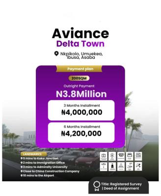 Land with Registered Survey and Deed of Assignment, Aviance Delta Town Located at Nkpikolo Umueka Ibusa, Asaba, Delta, Residential Land for Sale