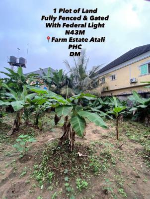 1 Plot of Land Fully Fenced & Gated, with Constant Electricity, Farm Estate, Off Rumuokwurusi Tank Flyover, Atali Port Harcourt, Port Harcourt, Rivers, Mixed-use Land for Sale