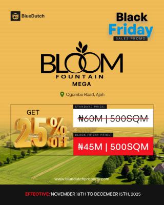 Serviced Residential Plot with C of O in a Secured Estate, Monastery Road Sangotedo Blood Fountain Estate, Sangotedo, Ajah, Lagos, Residential Land for Sale