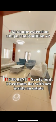Three Bedroom Apartment, Katampe, Abuja, House for Rent