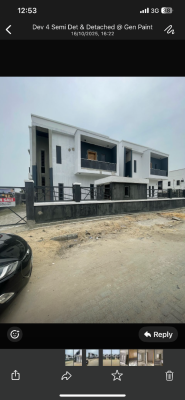 Distress 4 Bedroom Fully Detached Duplex, General Paint, Ajah, Lagos, Detached Duplex for Sale