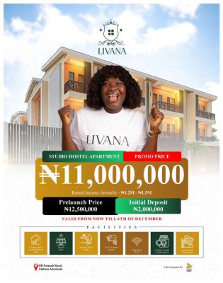 Livana Earlybird Promo... Premium Studio Hostel Apartment, Abeokuta North, Ogun, Flat / Apartment for Sale