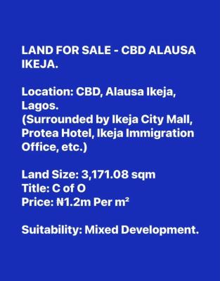 Land, Alausa, Ikeja, Lagos, Mixed-use Land for Sale