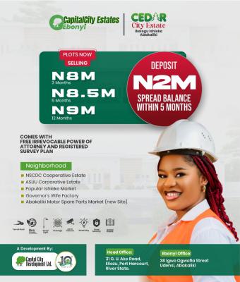 Land with Power of Attorney and Free Registered Survey, Cedar City Located Right in  Abakaliki Town  Ikelegu Community, Ishiek, Abakaliki, Ebonyi, Residential Land for Sale