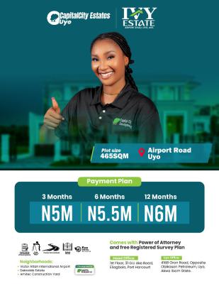 Verified Land with Power of Attorney and Free Registered Survey, Ivy Extension Airport Road Ekpene Ukim, Uyo, Akwa Ibom, Residential Land for Sale