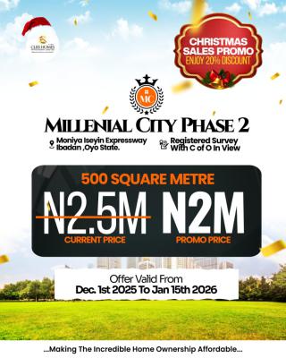 Build Your Legacy on a 500sqm Plot in Millenial City Phase 2 --- Residen, Ojoo, Ibadan, Oyo, Mixed-use Land for Sale