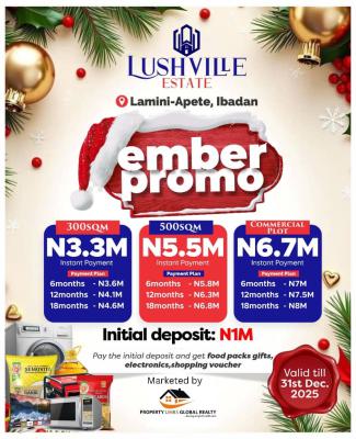 Affordable, Lushville Estate, Ibadan, Oyo, Residential Land for Sale