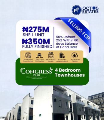 4 Bedroom Townhouse, Off Freedom Way, Ikate Elegushi, Lekki, Lagos, Terraced Duplex for Sale