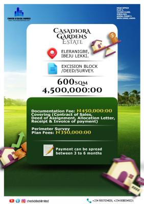 Prime and Dry Land, Casadiora Gardens Estate, Eleranigbe, Ibeju Lekki, Lagos, Land for Sale