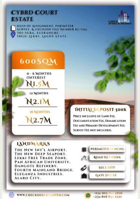 Dry and Accessible Land, Cybrid Court Estate, Idi-igba, Eleranigbe, Ibeju Lekki, Lagos, Land for Sale