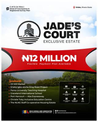 Serviced Plots of Land, Residential Jades Court, Iriebe, Port Harcourt, Rivers, Residential Land for Sale