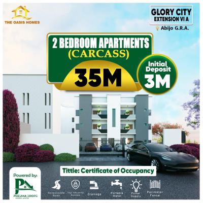 Affordable 2 Bedroom Carcass Apartment, Abijo, Lekki, Lagos, Block of Flats for Sale