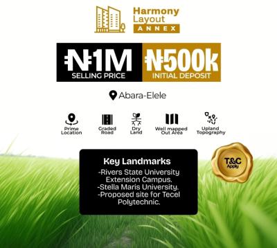 Serviced Plots of Land in a Residential Estate, Abara-elele, Port Harcourt, Rivers, Residential Land for Sale