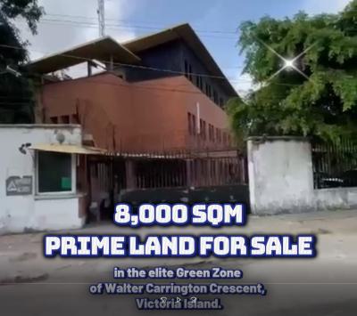 8,000 Sqm Prime Land -- Green Zone, Walter Carrington Crescent, Victoria Island (vi), Lagos, Mixed-use Land for Sale