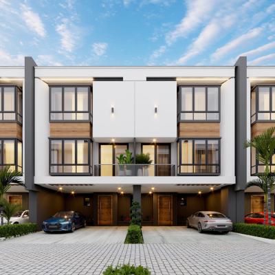 Luxurious 4 Bedroom Triplex with Bq in a Secured Gated Estate, Osapa, Lekki, Lagos, Terraced Duplex for Sale