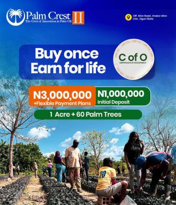 Own a Piece of Nigerias Palm Oil Wealth --- 3-month Payment Plan, Palm Crest Ii, Imeko Afon, Ogun, Mixed-use Land for Sale
