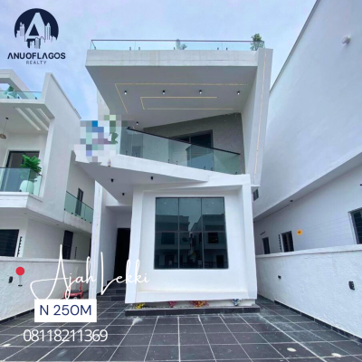 a Nicely Built 5 Bedroom Fully Detached Duplex with Bq & Swimmin, Ajah, Lagos, Detached Duplex for Sale