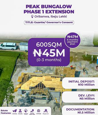 Affordable and Verified Dry Land with Instant Allocation, Peak Bungalow Located with Governor Consent Along Lekki Epe Expressway, Oribanwa, Ibeju Lekki, Lagos, Mixed-use Land for Sale