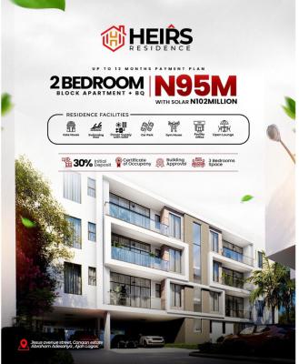 Standard and Well Finish 2 Bedroom Apartment with Bq, Heir Residence Located Inside Canaan Estate, Abraham Adesanya, Ajah, Lagos, Block of Flats for Sale