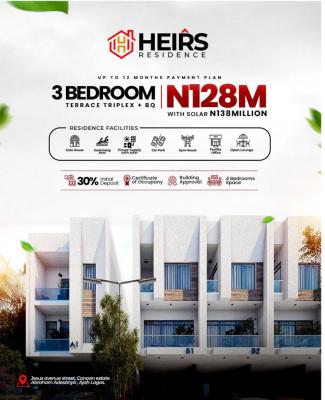 Fully Furniture 3bedroom Terrace Triplexes, Heir Residence Located Inside Canaan Estate Abraham Adesanya, Ajah, Lagos, Terraced Duplex for Sale