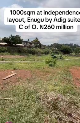 1000sqm Bareland, By Adig Suites, Independence Layout, Enugu, Enugu, Residential Land for Sale