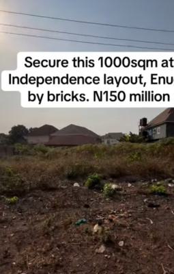 1000sqm Bareland, By Bricks, Independence Layout, Enugu, Enugu, Land for Sale