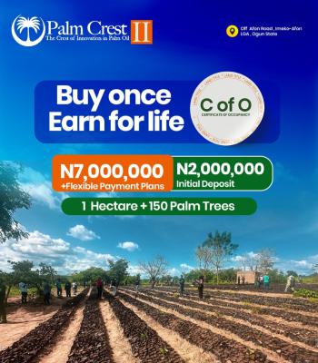 Palm Farm Land Located on a Prime Area, Imeko Afon, Ifo, Ogun, Industrial Land for Sale