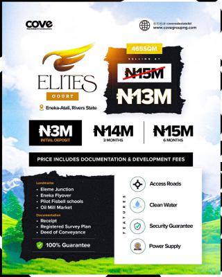 Elites Court -- Premium Residential Land Opportunity, Obio-akpor, Rivers, Residential Land for Sale