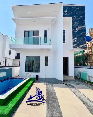Luxury 5 Bedroom Fully Detached Swimming Pool Duplex with Bq, Secure Estate at Ikota Lekki, Ikota, Lekki, Lagos, Detached Duplex for Sale