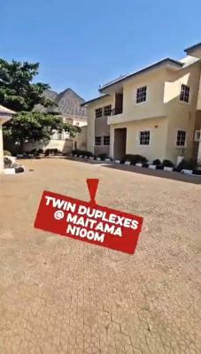 Twin 4bedrooms Duplex with Bq, Tarred Road, Maitama District, Abuja, Detached Duplex for Rent