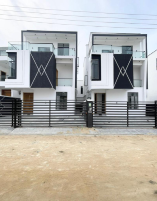 Exquisite 5-bedroom Fully Detached Duplex with Bq, Chevron, Lekki, Lagos, Detached Duplex for Sale