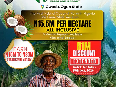 Own an Acre of Coconut Farmland — Obafemi Owode, Obafemi Owode, Ogun