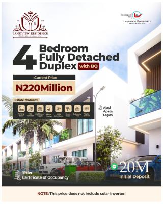 4 Bedroom Fully Detached Duplex with Bq, Ajayi Apata, Sangotedo, Ajah, Lagos, Detached Duplex for Sale