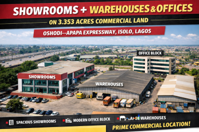 Showrooms + Warehouses & Offices on 3.353 Acres Commercial Land, Oshodi - Apapa Expressway, Isolo, Lagos, Warehouse for Sale