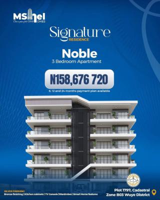 Off-plan 3 Bedroom Apartment in a Serene and Secure Environment, Wuye, Abuja, Block of Flats for Sale