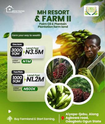 Mh Resort & Farm  --- Buy Land. Farm Wealth. Earn Yearly., Mh Resort & Farm Ii, Odogbolu, Ogun, Mixed-use Land for Sale