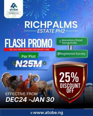 Strategically Located Land at Richpalms Estate Phase 2, Sangotedo, Lek, Richpalms Estate Phase 2, Monastery Road, Sangotedo, Lekki, Lagos, Land for Sale