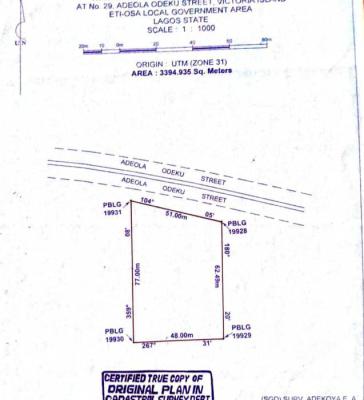 3394.935sqmt Land, Adeola Odeku, Victoria Island (vi), Lagos, Land for Sale