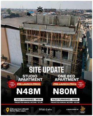 High-yield Studio & 1-bedroom Apartments Near Unilag, Few Minutes From Unilag, Yaba, Lagos, Flat / Apartment for Sale