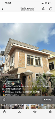 Luxury 4 Bedroom Detached Duplex with Two Rooms Bq, Oniru, Victoria Island (vi), Lagos, Detached Duplex for Sale