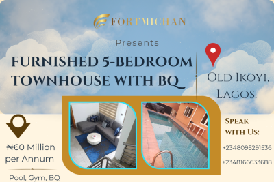 Furnished 5 Bedroom Townhouse with Bq, Old Ikoyi, Ikoyi, Lagos, Terraced Duplex for Rent