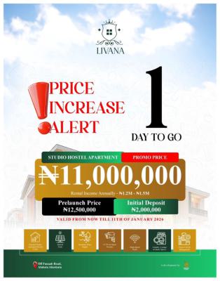 Cash Flow Investment: Hostel Apartments, Federal University of Agriculture, Funaab, Abeokuta North, Ogun, Self Contain (single Rooms) for Sale