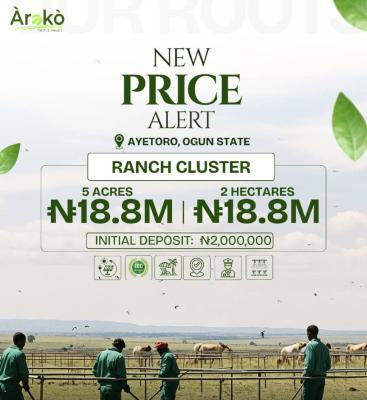Ranch Cluster, Aroko Farm Ayetoro, Ewekoro, Ogun, Commercial Land for Sale