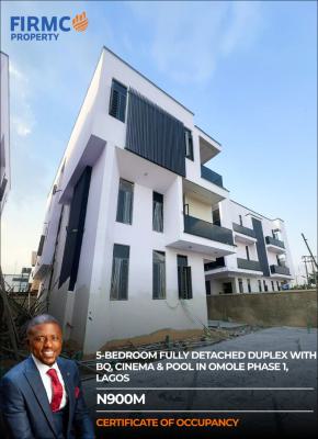 Elegant 5-bedroom Detached Duplex with Cinema, Swim Pool and Bq in Ikj, (10mins Drive to Mm Intl Airport), Omole Phase 1, Ikeja, Lagos, Detached Duplex for Sale